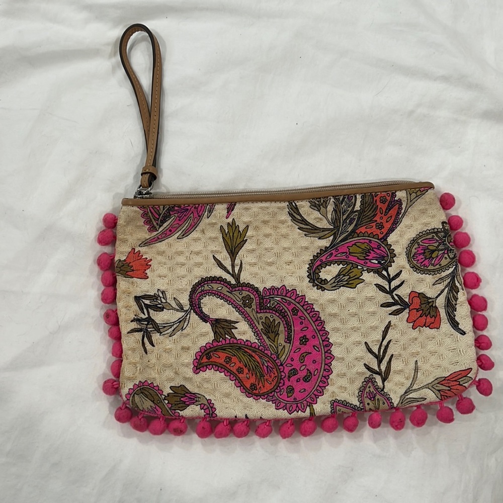 Wristlet hand bag with 2 prints